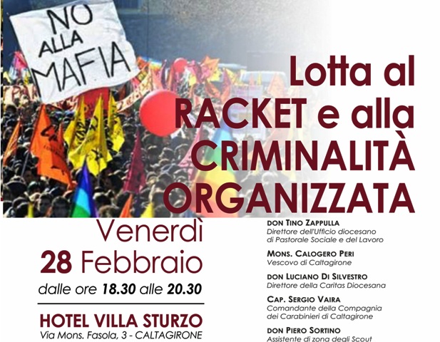 "Lotta al racket e alla criminalità organizzata". Incontro dell'Ufficio diocesano di Caltagirone